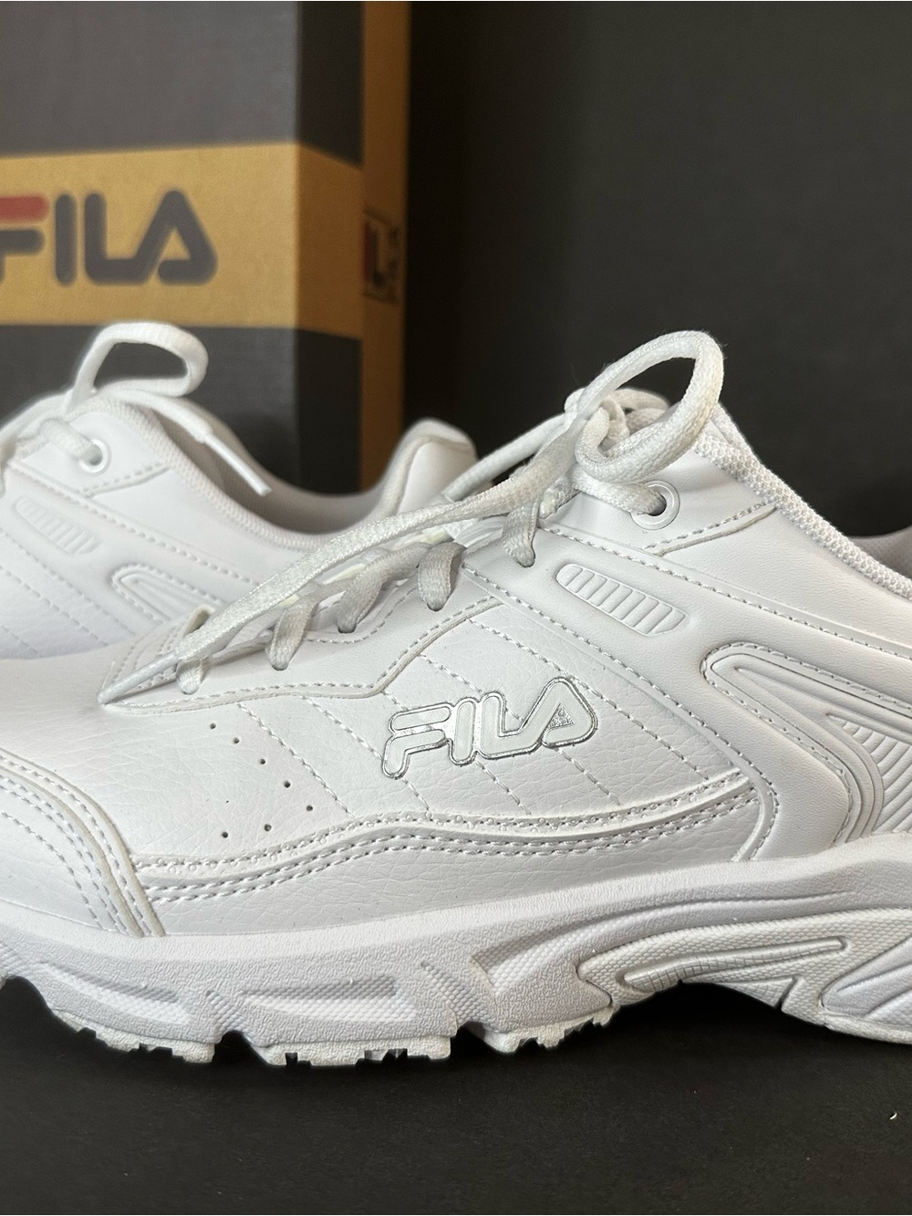 Fila White Low-Top Athletic Sneakers